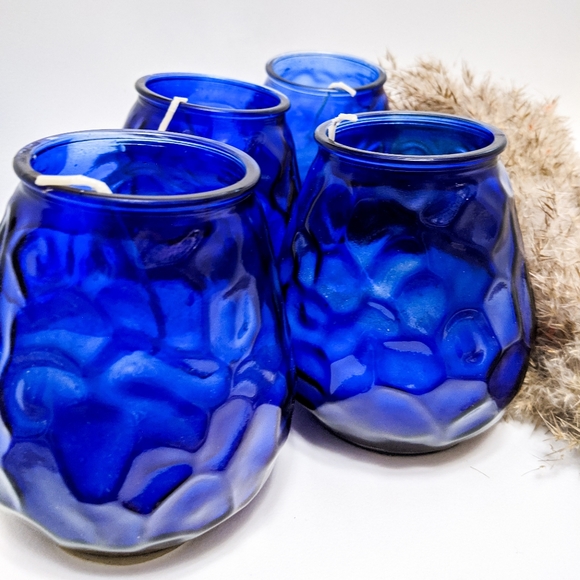Cobalt Blue Candle Set of 4 Boho Wedding Decor
